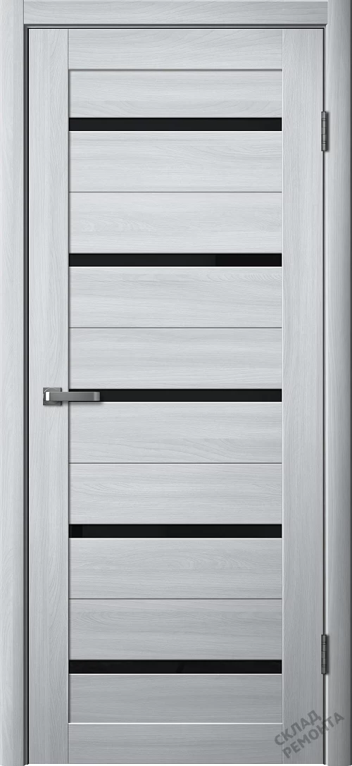 Фото Дверь FlyDoors Ла Стелла 206 ясень пепельный, экошпон, черное стекло – купить в Иркутске: цена, описание, фото. Интернет-магазин. 2