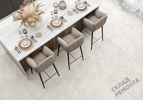 Фото Керамогранит матовый Alma Ceramica Риалто GFU04RLT08R молочный 600*600*9 – купить в Иркутске: цена, описание, фото. Интернет-магазин 2
