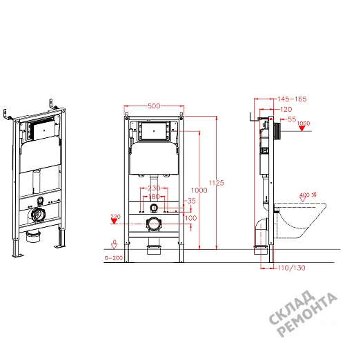 Фото Инсталляция для подвесного унитаза Calypso Beta CS105M без кнопки купить в Иркутске: цена, описание, фото. Интернет-магазин 11