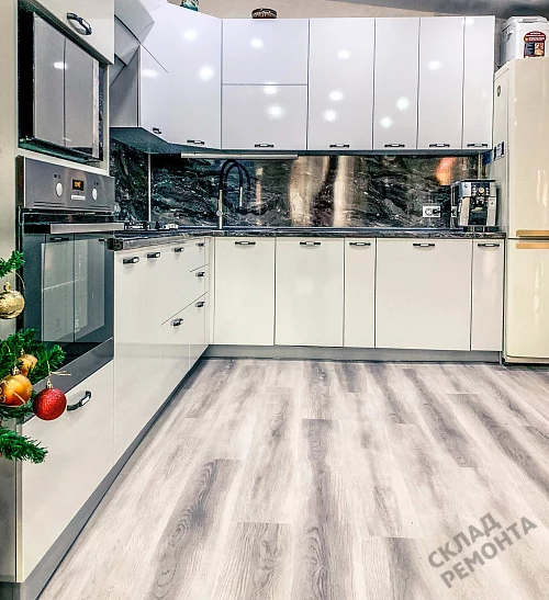 Фото Кухня ДСВ Олива снег – купить в Иркутске: цена, описание, фото. Интернет-магазин 4