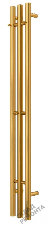 Фото Полотенцесушитель электрический Terminus Трэ 1200*156 I-образный брашированное золото купить в Иркутске: цена, описание, фото. Интернет-магазин 3