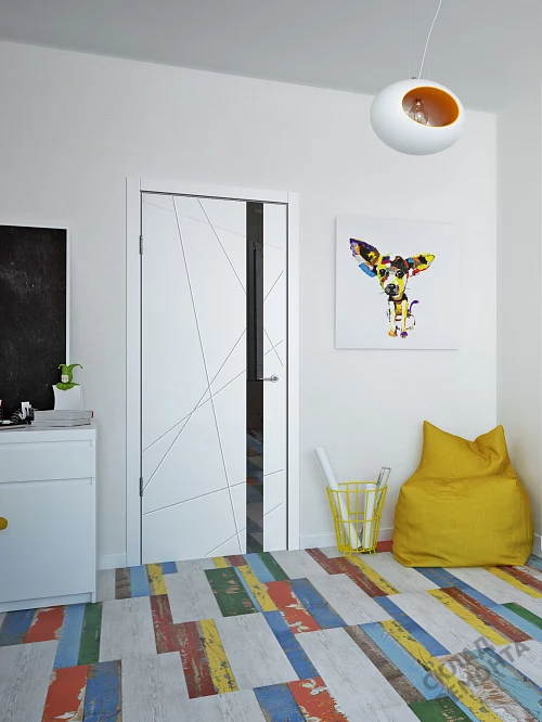 Фото Дверь FlyDoors Лайн LN02 белый, ПВХ, черное стекло – купить в Иркутске: цена, описание, фото. Интернет-магазин. 2