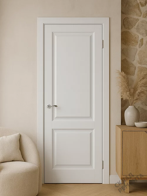 Фото Дверь FlyDoors Классик С02 белый, эмалит, без стекла – купить в Иркутске: цена, описание, фото. Интернет-магазин. 1