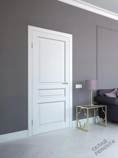 Фото Дверь FlyDoors Классик С03 белый, эмалит, без стекла – купить в Иркутске: цена, описание, фото. Интернет-магазин. 1