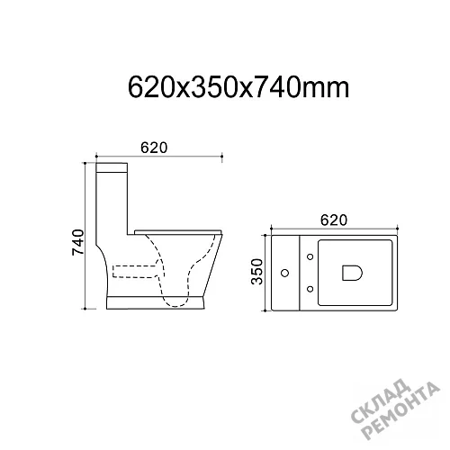 Фото Унитаз моноблок Calypso CS3214OK купить в Иркутске: цена, описание, фото. Интернет-магазин 3