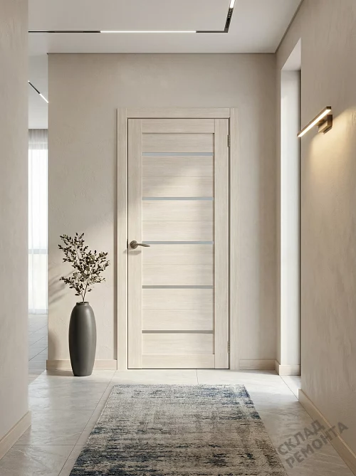 Фото Дверь FlyDoors Ла Стелла 206 ясень снежный, экошпон, матовое стекло – купить в Иркутске: цена, описание, фото. Интернет-магазин. 1