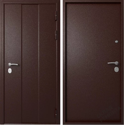 Фото Дверь входная Эталон Термо-5М с терморазрывом медь/медь – купить в Иркутске: цена, описание, фото. Интернет-магазин. 1