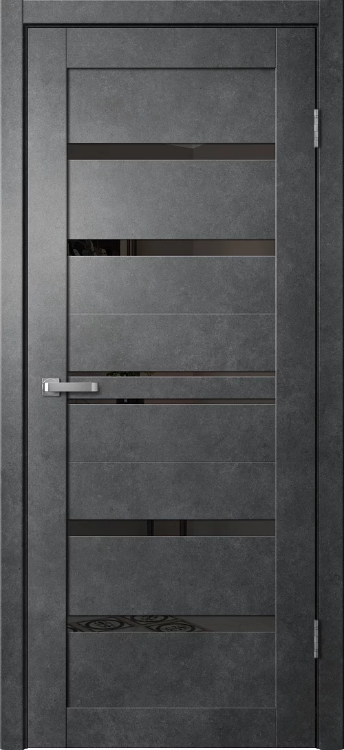 Фото Дверь FlyDoors Барн B01 бетон темный, ПВХ, черное стекло – купить в Иркутске: цена, описание, фото. Интернет-магазин. 2