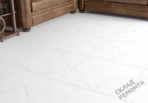Фото Керамогранит матовый Alma Ceramica Каррара GFU04CRR00R светло-серый 600*600*9 – купить в Иркутске: цена, описание, фото. Интернет-магазин 2