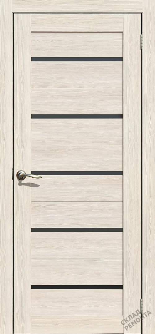 Фото Дверь FlyDoors Ла Стелла 206 ясень снежный, экошпон, черное стекло – купить в Иркутске: цена, описание, фото. Интернет-магазин. 1