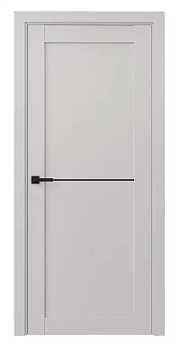 Дверь AxelDoors Graсe molding 1 (черный молдинг) грейстин, ПВХ, без стекла