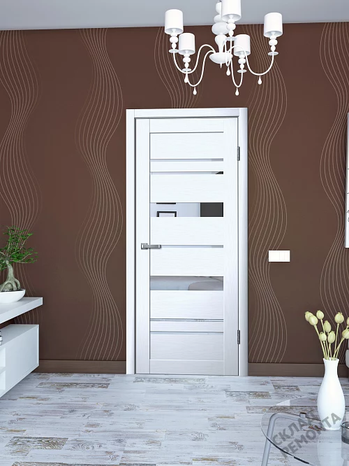 Фото Дверь FlyDoors Ла Стелла 283 макиато, экошпон, зеркало – купить в Иркутске: цена, описание, фото. Интернет-магазин. 1