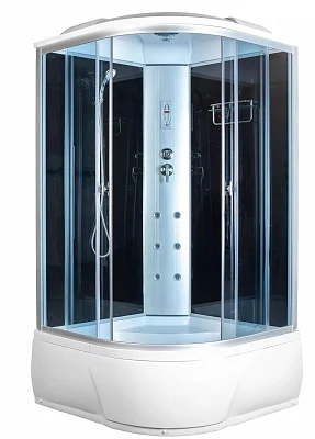 Душевая кабина Aquacubic 3204B grey black высокий поддон угловая 110*110