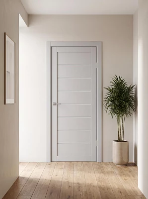Дверь Albero Техас кедр снежный, экошпон, матовое стекло