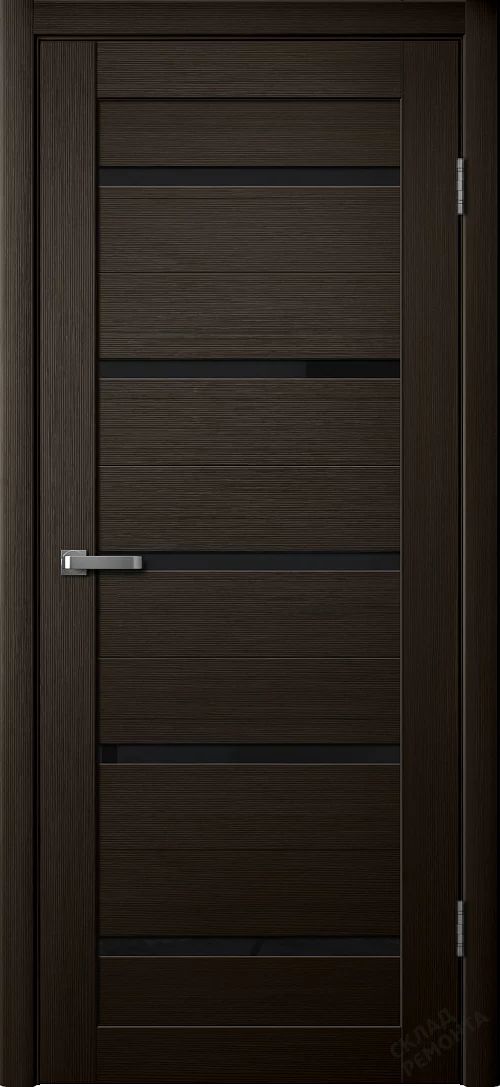 Фото Дверь FlyDoors Ла Стелла 206 дуб мокко, экошпон, черное стекло – купить в Иркутске: цена, описание, фото. Интернет-магазин. 1