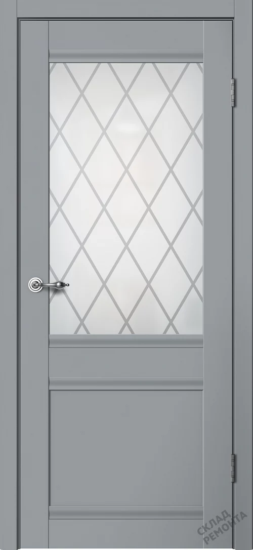 Фото Дверь FlyDoors Классик С01 серый, эмалит, матовое стекло – купить в Иркутске: цена, описание, фото. Интернет-магазин. 1