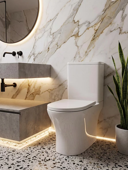 Фото Унитаз компакт напольный Calypso CS4851UQ-TK(OK) безободковый купить в Иркутске: цена, описание, фото. Интернет-магазин 1