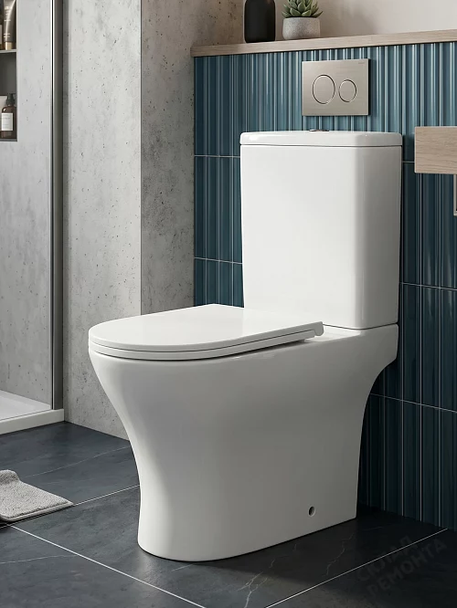 Фото Унитаз компакт напольный Calypso CS4851UQ-TK(OK) безободковый купить в Иркутске: цена, описание, фото. Интернет-магазин 1