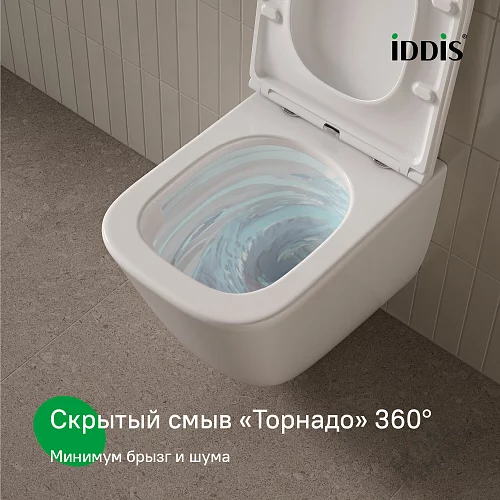 Фото Унитаз подвесной Iddis Торр TOQFDSEi25 безободковый купить в Иркутске: цена, описание, фото. Интернет-магазин 2