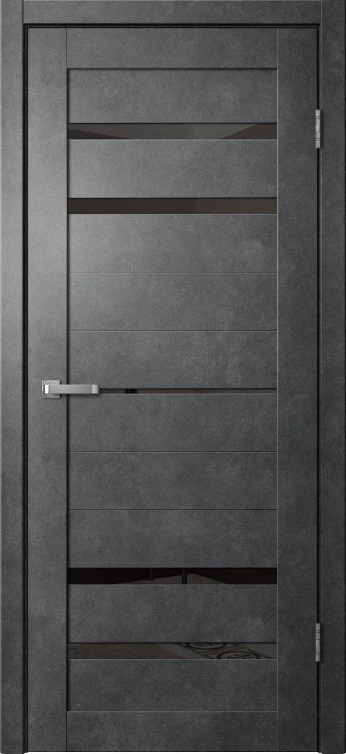 Фото Дверь FlyDoors Барн B03 бетон темный, ПВХ, черное стекло – купить в Иркутске: цена, описание, фото. Интернет-магазин. 2