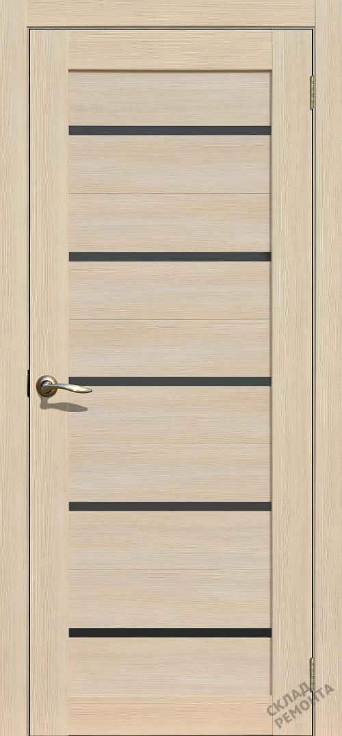 Фото Дверь FlyDoors Ла Стелла 206 ясень латте, экошпон, черное стекло – купить в Иркутске: цена, описание, фото. Интернет-магазин. 2