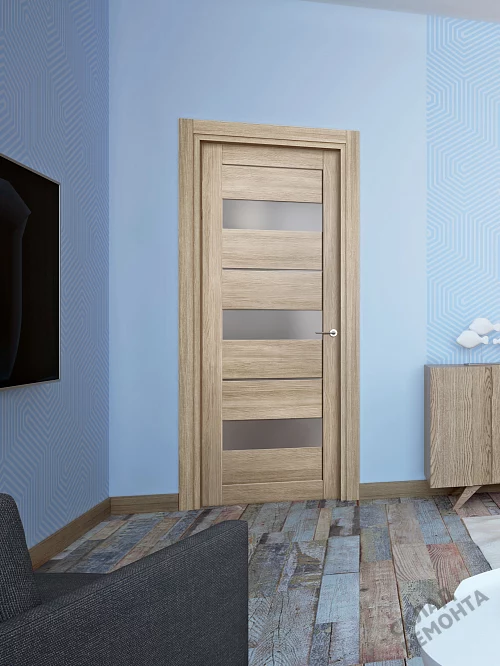 Фото Дверь FlyDoors Ла Стелла 200 ясень латте, экошпон, матовое стекло – купить в Иркутске: цена, описание, фото. Интернет-магазин. 1