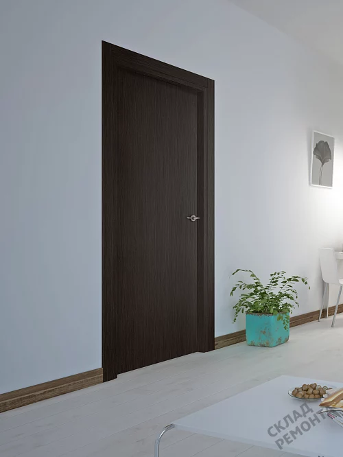 Фото Дверь FlyDoors Гладкое ПГ венге 3Д, микрофлекс, без стекла – купить в Иркутске: цена, описание, фото. Интернет-магазин. 1