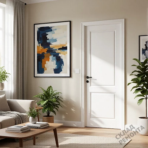 Фото Дверь FlyDoors Аура М M92 эмалит белый, эмалит, без стекла – купить в Иркутске: цена, описание, фото. Интернет-магазин. 2
