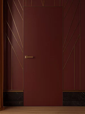 Дверь FlyDoors Скрытая Реверс откр. от себя (ал. кромка черн. х3), под покраску, без стекла