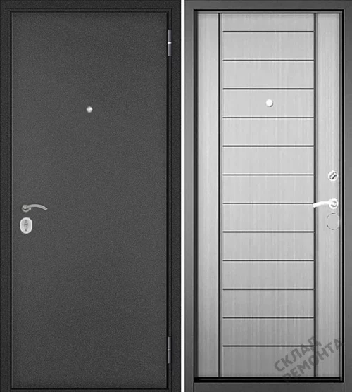 Фото Дверь входная Мастино Home Eco 137 без терморазрыва букле антрацит/орех пепельный – купить в Иркутске: цена, описание, фото. Интернет-магазин. 1