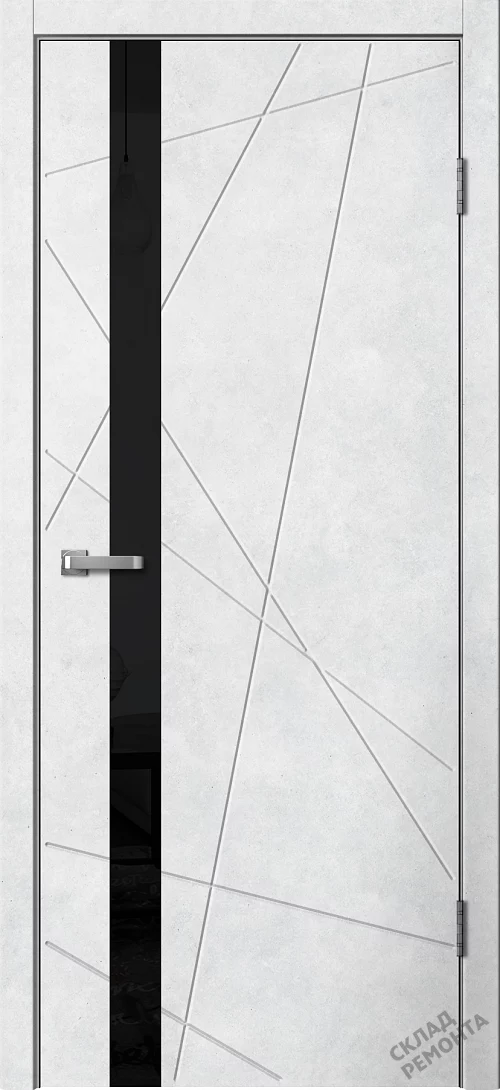 Фото Дверь FlyDoors Лайн LN02 бетон светлый, ПВХ, черное стекло – купить в Иркутске: цена, описание, фото. Интернет-магазин. 2