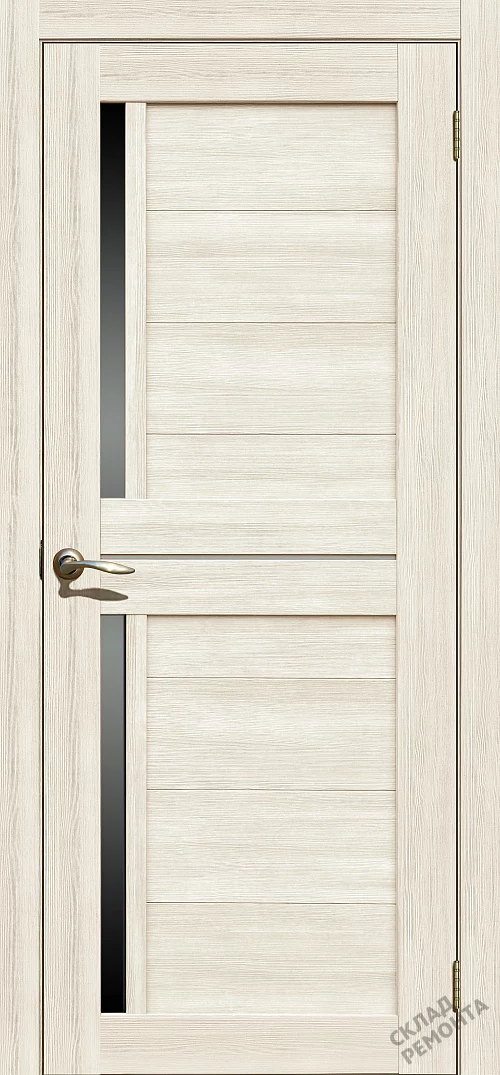 Фото Дверь FlyDoors Ла Стелла 202 ясень снежный, экошпон, черное стекло – купить в Иркутске: цена, описание, фото. Интернет-магазин. 1