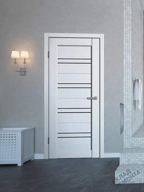Фото Дверь FlyDoors Статус ST01 сноу софт, ПВХ, черное стекло – купить в Иркутске: цена, описание, фото. Интернет-магазин. 1