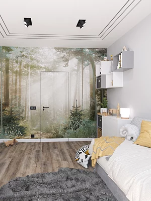 Скрытая дверь Albero ПС-2 Тип 1-2 2300 без порога (сер. ал. кр с 4 ст.), под покраску, без стекла