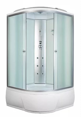 Душевая кабина Aquacubic 3204B fabric white высокий поддон угловая 110*110
