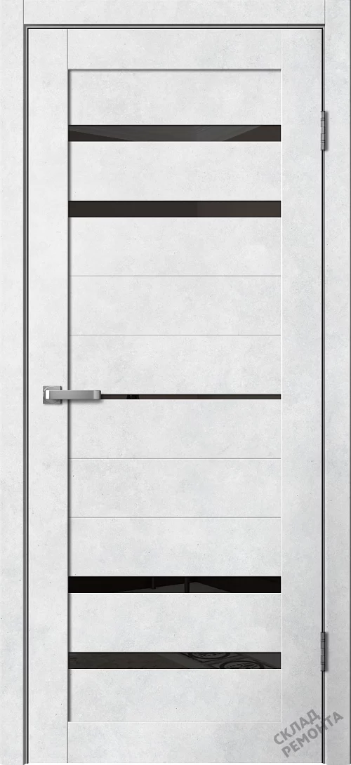 Фото Дверь FlyDoors Барн B03 бетон светлый, ПВХ, черное стекло – купить в Иркутске: цена, описание, фото. Интернет-магазин. 1