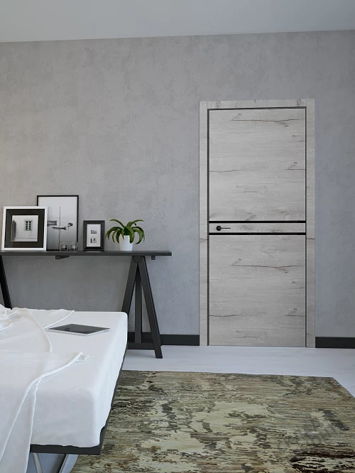 Фото Дверь FlyDoors Лофт LF03 (кромка с 4-х строн) дуб арктик, ПВХ, АБС-пластик – купить в Иркутске: цена, описание, фото. Интернет-магазин. 1